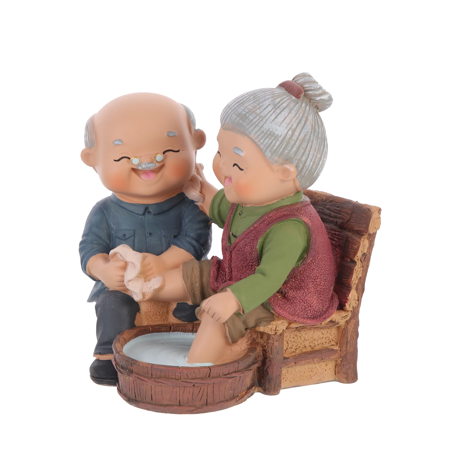 

Old Husband and Wife Statue Resin Craft Collection Attractive Decorative Gift for Friends Old Couple Figurines