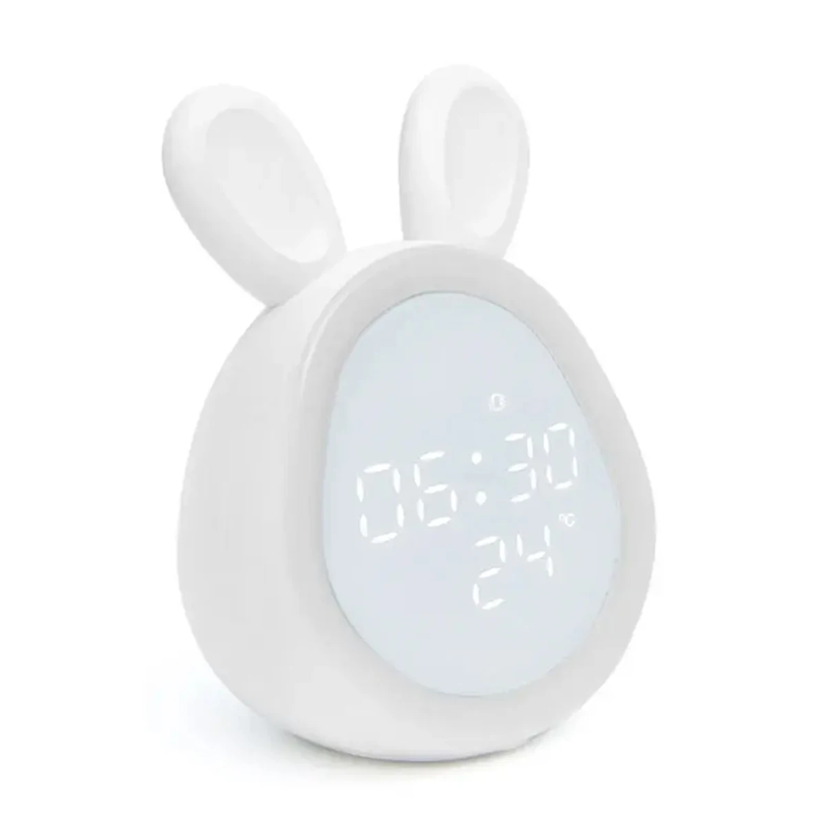 

Night Light Alarm Clock Stepless Dimming Led Digital Alarm Clock Smart Program Control for Kids Boys Girls, Color White/Pink,