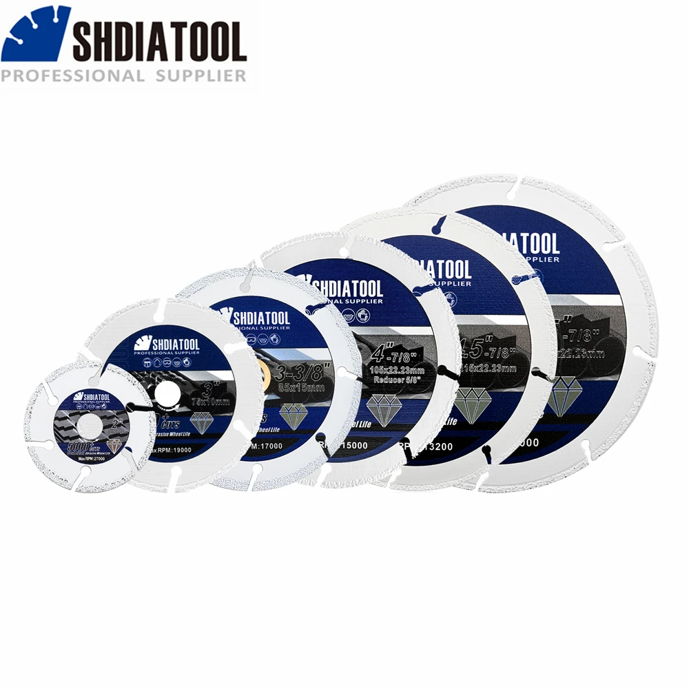 SHDIATOOL 1pc Diamond Cutting Steel Disc Circular Saw Blade  50/75/85/105/115/125mm Iron Cut Plate 2-5inches Metal Rebar