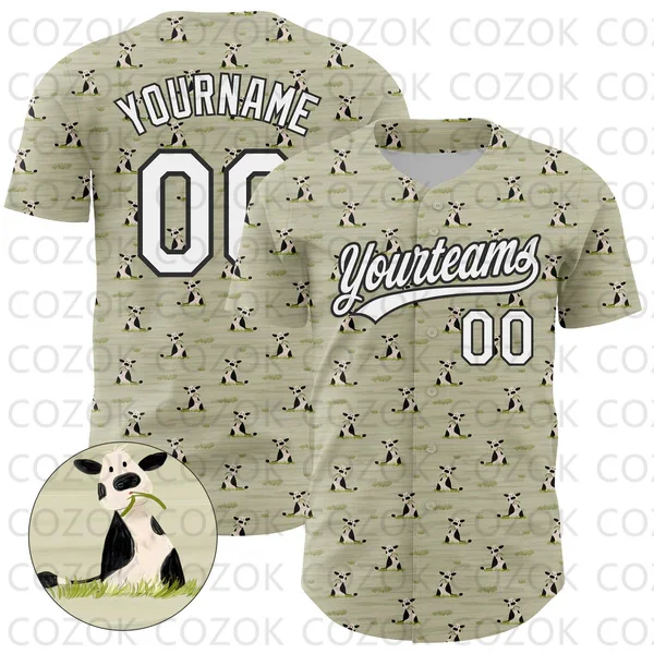Custom Animal Pattern Baseball Jersey Men and Women Shirt 3D Printed Shirt Team Shirts Hip Hop Unisex Tops