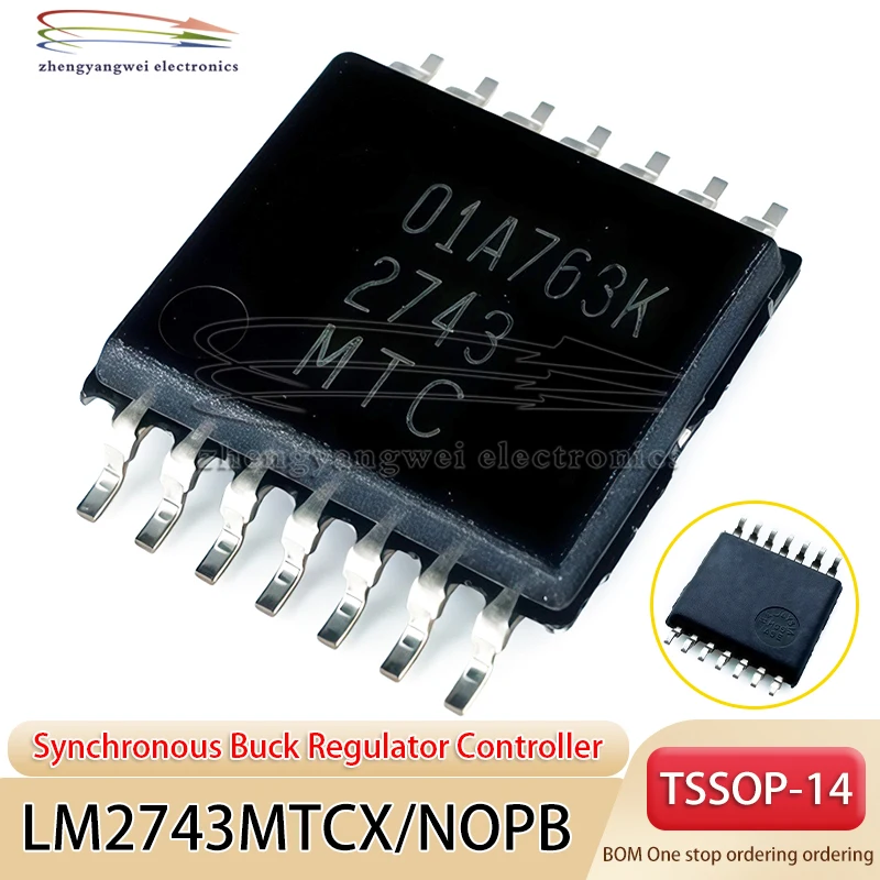 

5PCS LM2743MTCX/NOPB TSSOP-14 code 2743 LM2743MTCX/NOPB low-voltage N-channel MOSFET synchronous buck regulator controller