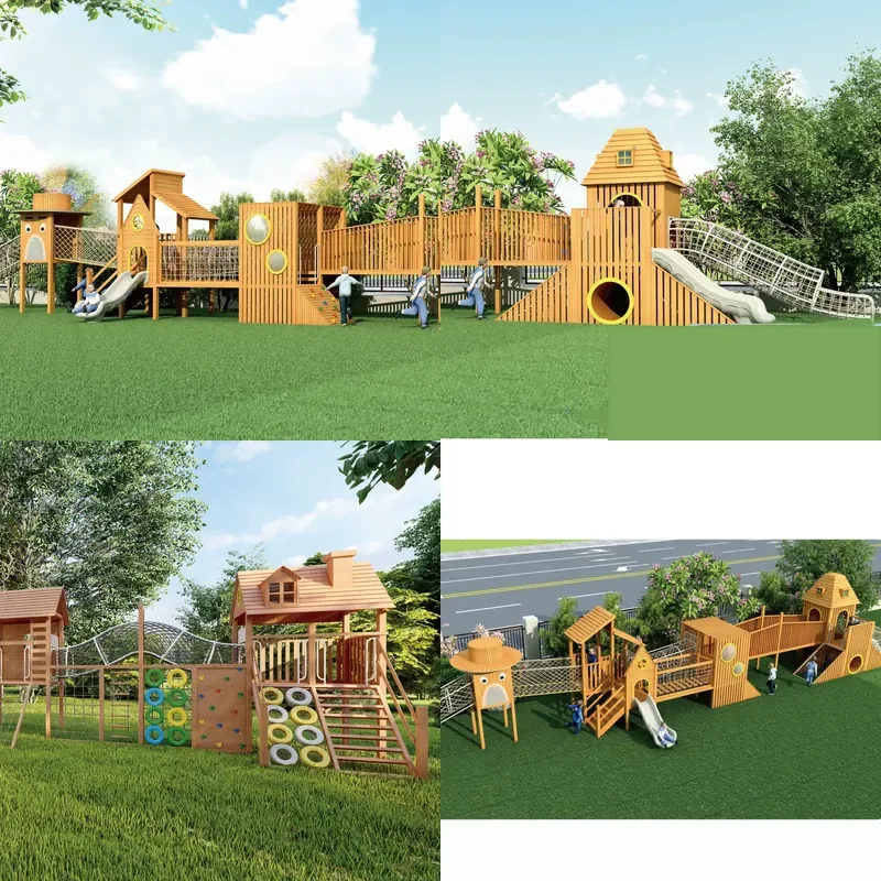 2026 Outdoor large kindergarten pear slide playground swing outdoor children combination climbing frame pirate ship