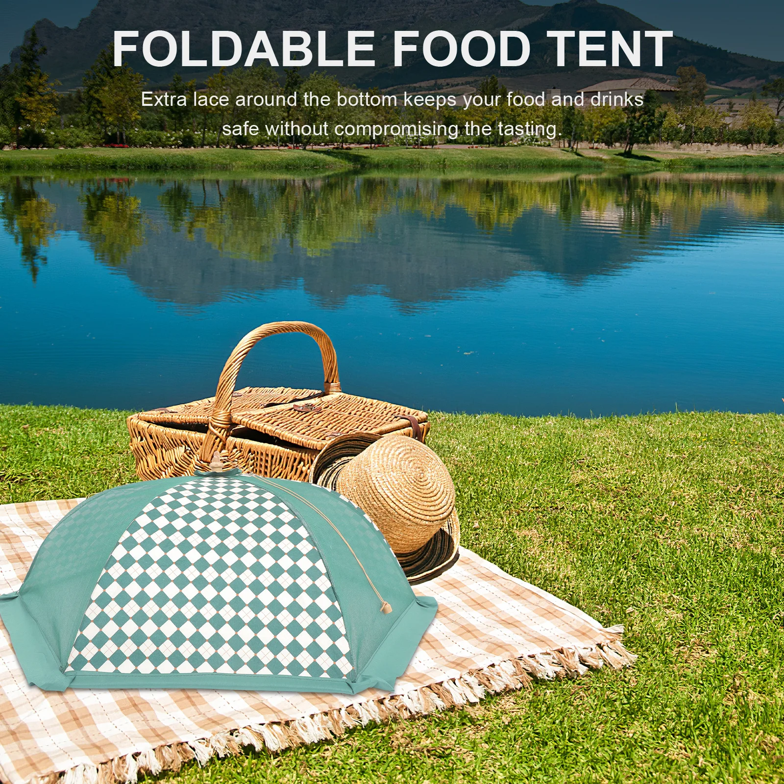 

Breathable Mesh Food Cover Tent for Picnic Camping Outdoor Dining Foldable Insect Proof Protector for Table Fruits Snacks Drinks