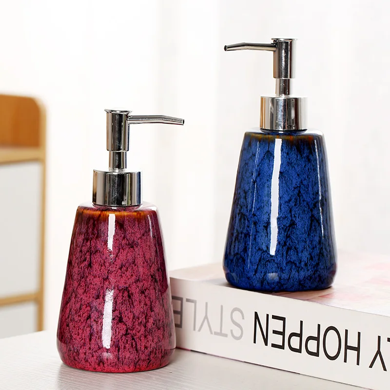 

Ceramic soap dispenser kiln transformation bath bottle hand soap bottle shampoo bath gel hotel supplies bathroom accessories