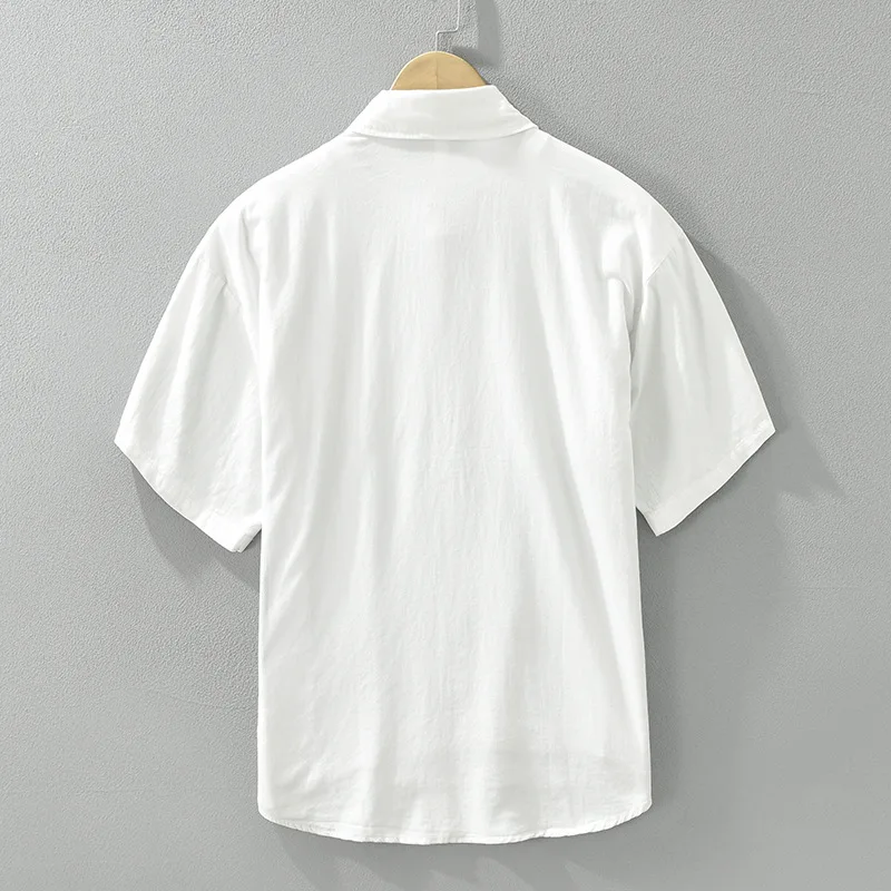 8099 Chic Patchwork 100% Cotton Casual Shirt for Men Summer New Arrival Short Sleeve Streetwear Daily Teens Premium Tops Male