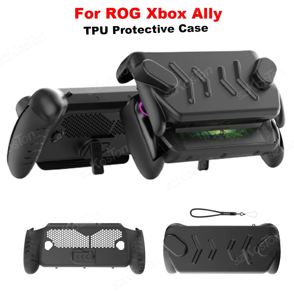 TPU Protective Case for ROG Xbox Ally Games Console Detachable Front Cover Shell for ROG Xbox Ally Gaming Accessories with Stand