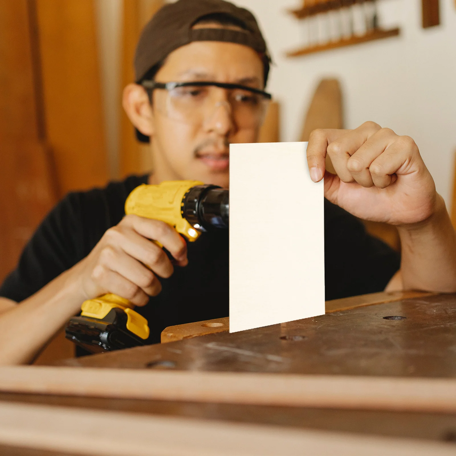 

15pcs Rectangular Wood Chips 10cm Unfinished Blank Boards DIY Crafts Materials Oblong Slices Sewing Tools Accessories