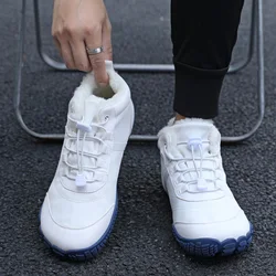 2024 New Winter Boots for Men Women Snow Barefoot Casual Shoes Outdoor Sneaker Ladies Warm Fur Men Ankle Shoes Male Snow Boots