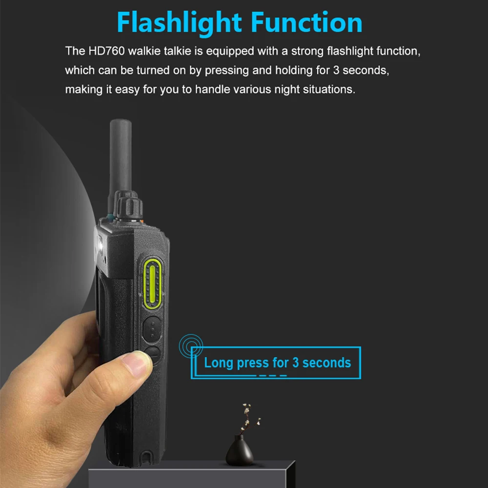 ANYSECU HD760 Radio GPS WIFI Phone Network IP67 Waterproof Android 7.1 handheld 2.0 inch 4000mAh 4G LTE POC walkie talkie