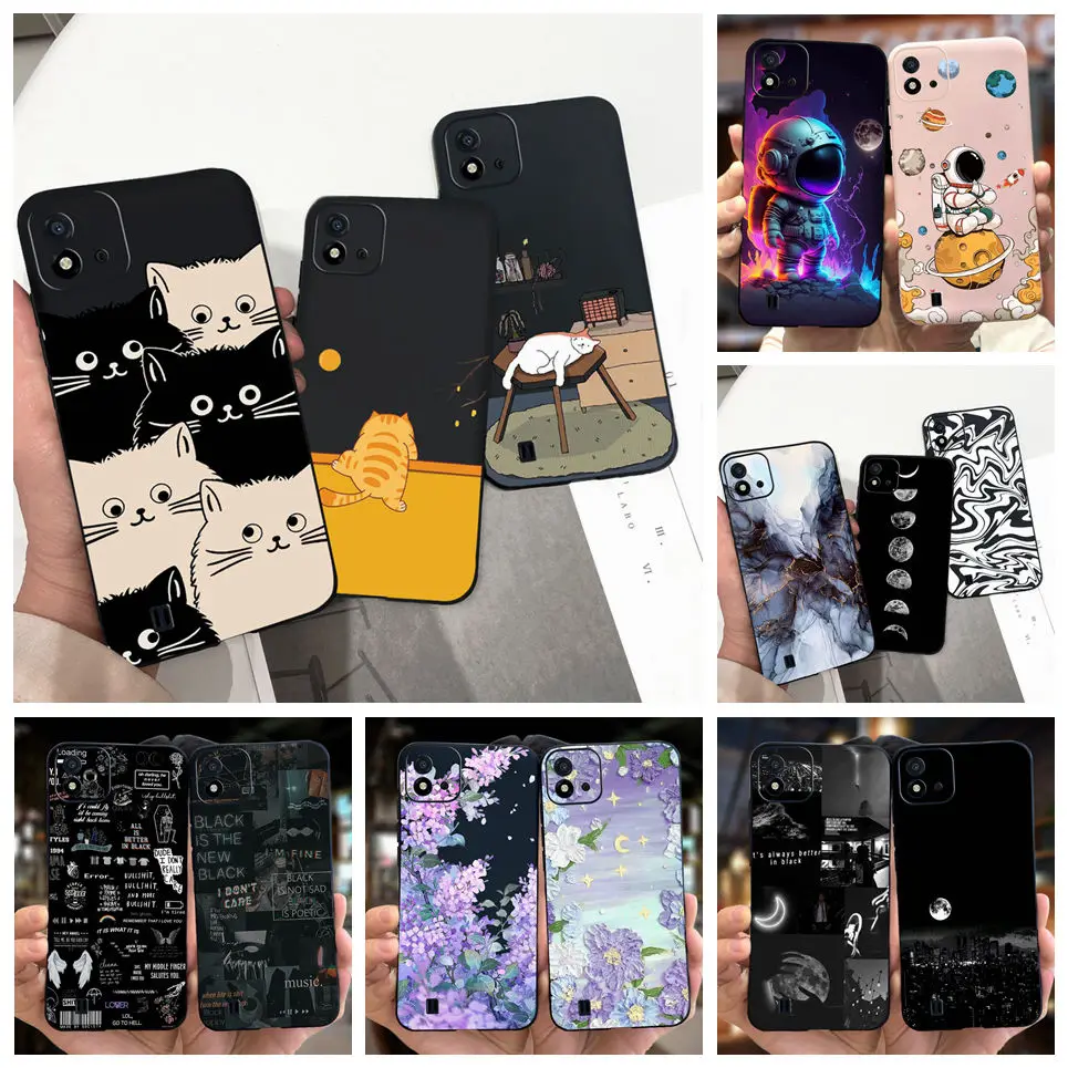 For Realme C11 2021 Case Realme C51 C53 C33 Cat Cover Liquid Soft Silicone Phone Case For Oppo Realme C53 C 51 RealmeC11 Capa