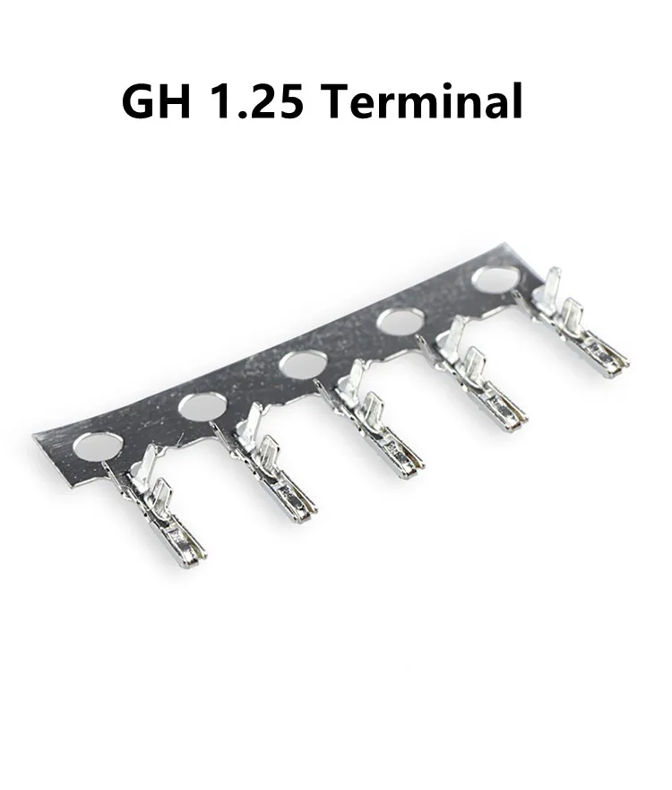 100pcs MICRO JST GH1.25 GH1.27 Connector With Lock Terminal Cold Pressing Head Crimp terminal 1.25mm pitch