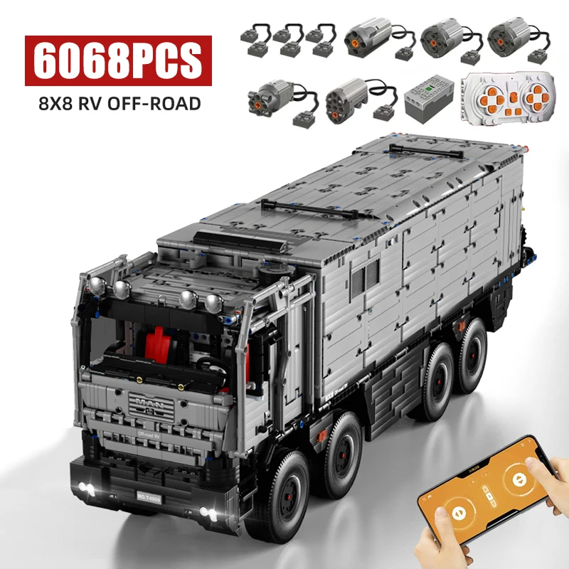 6068PCS Off Road RV Building Blocks City Motorhome Model Bricks Kids Educational DIY Toys Birthday Gifts