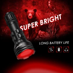 UniqueFire 1903 Hunting LED Flashlight XPE Red Beam Hunting Light Zoomable 3 Mode Long Range Torch for Astronomy, Aviation