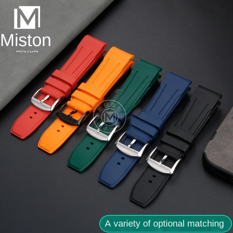 EFR303 Arc strap 22mm For Casio EFR-303/304 517DC watch strap green water ghost Mido TV M049.526 fluororuber strap green for men