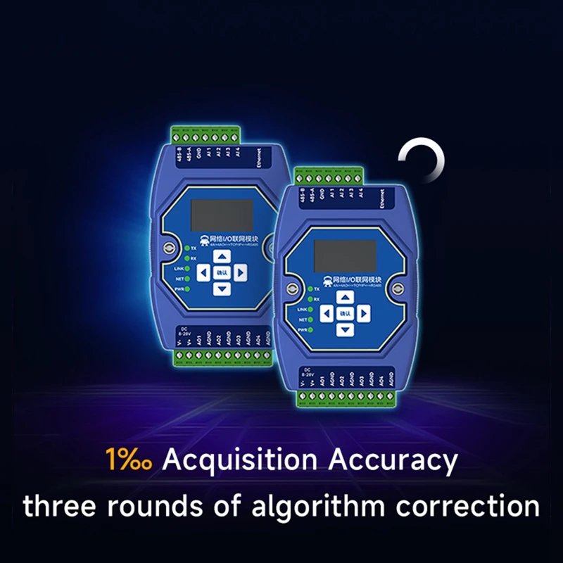 Télécommande 4 voies Mulhouse Ition Control, Modbus, TCP, I, P, Networking Tech, 4AI + 4AO, 0-20MA, RJ45, RS485, Modbus Gateway, OLED Display