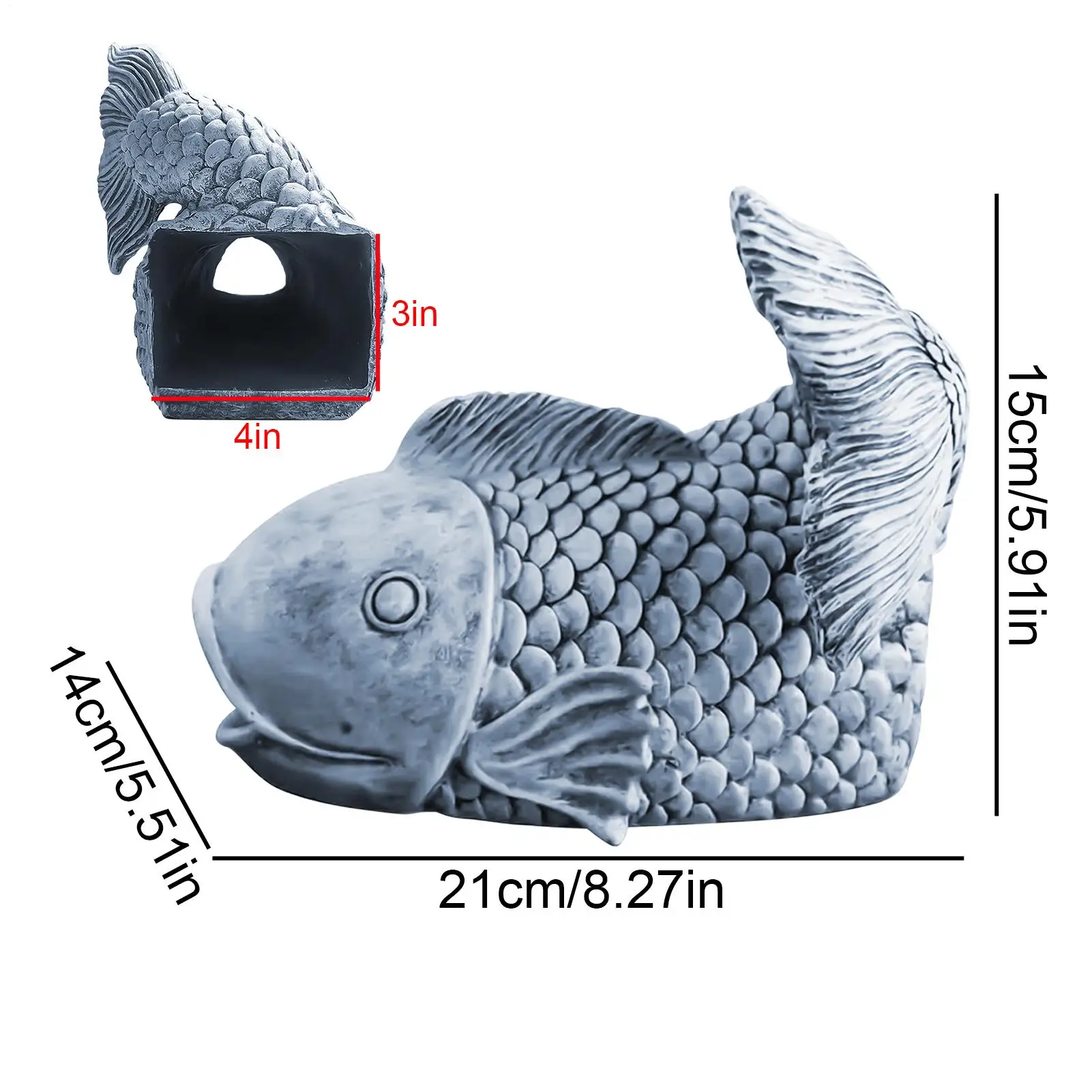 Gutter Spout Realistic Fish Sculpture Gutter Diverter Resin Extension Block Watering Solution For Yard Patio Residential Lawn