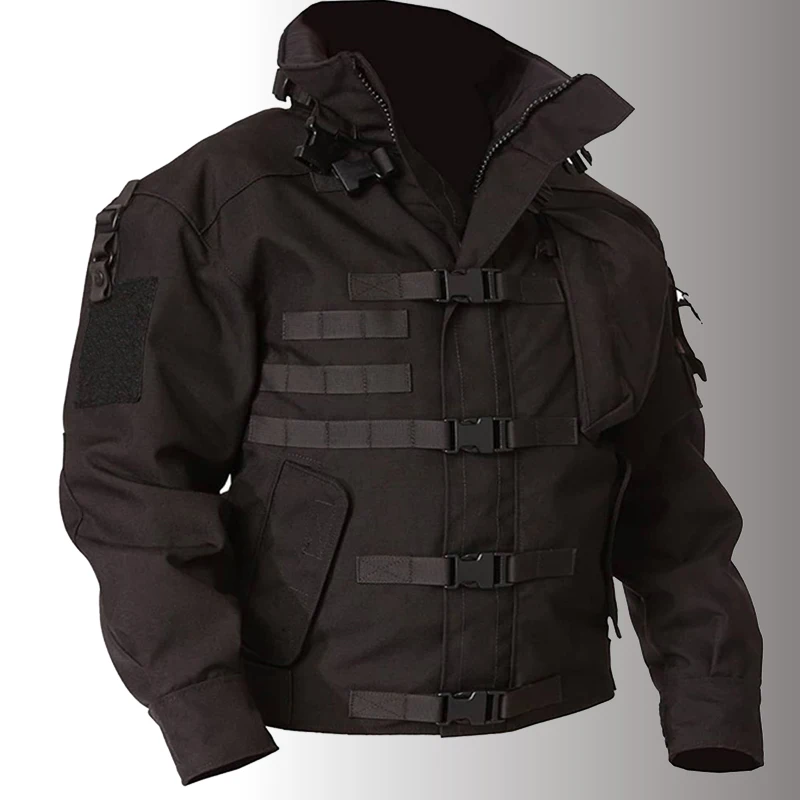 

Tactical Jacket Men Waterproof Wear-resistant Multi-pocket Bomber Jackets Outdoor Hiking Windproof Motorcycle Coat Multi Pocket