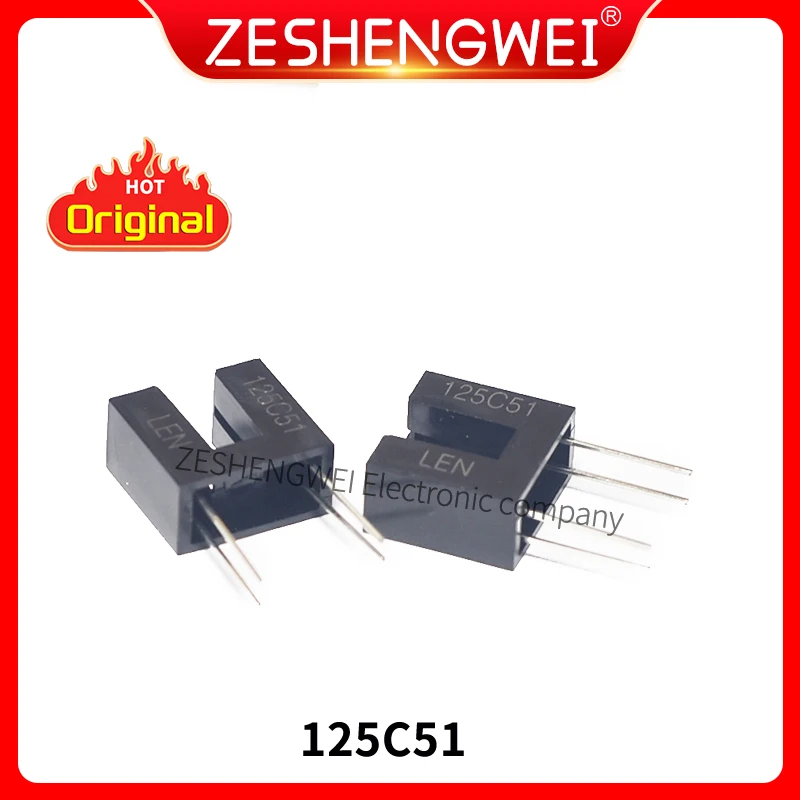 5PCS 125C51 4MM Infrared Photoelectric Sensor Slot Type U-type Radiation Switch