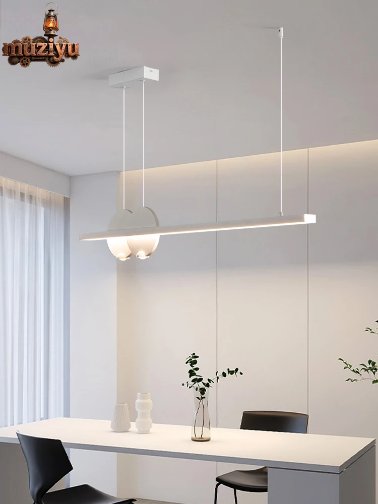 

Люстра для столовой Muziyu, скандинавская современная лампа, обеденный стол, барная лампа, освещение для ресторана, кухонное освещение, офисная компания, светодиодная лента