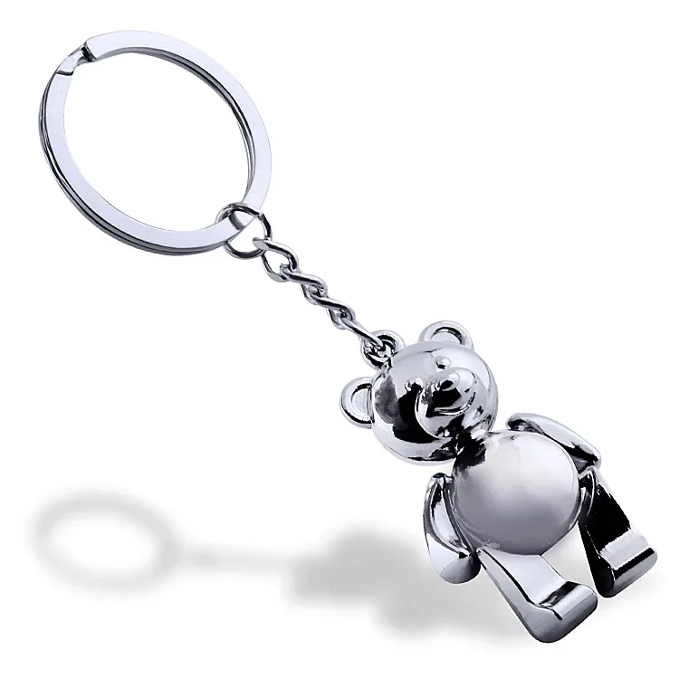 Metal Movable Bear Keychain 3D Animal Kering Women Car Handbag Charm Accessory