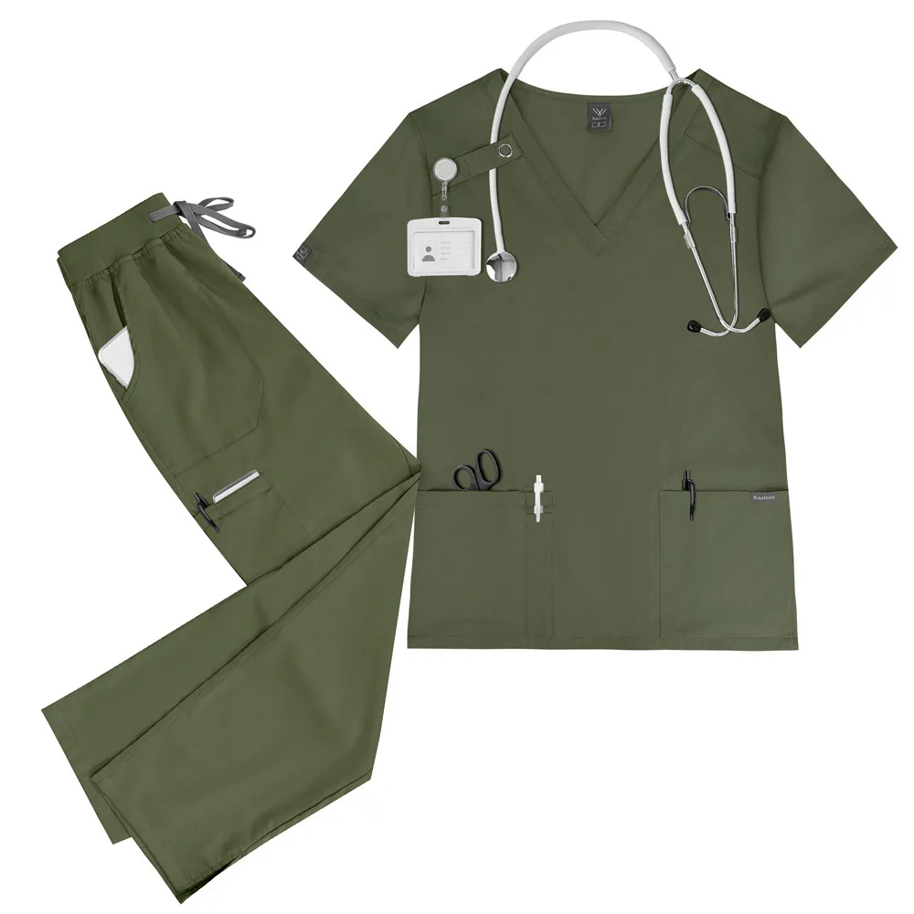 42020, mehrfarbig, optional, stabil, Händewaschen, Kleidung, medizinische Pflege, Uniform-Set, einfarbig, hochwertiger ICU-OP-Kittel