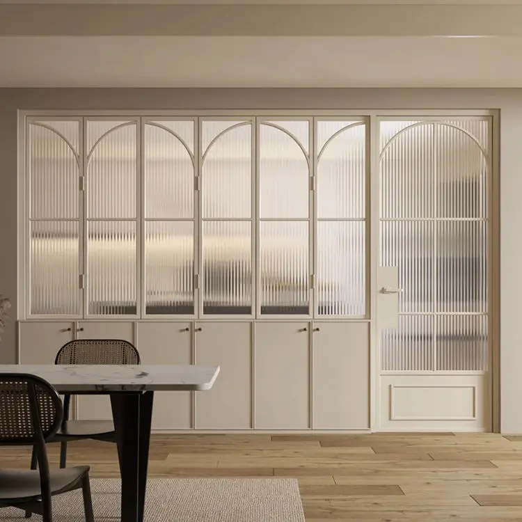 Aluminum Frame Glass Heavy Duty Accordion Folding Door Office Folding Doors Easy Installation Finished Product Fold Up Doors