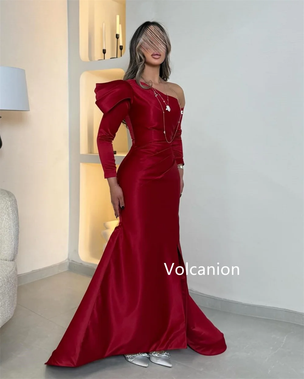 Charmeuse – robe longue sirène à volants, asymétrique épaule dénudée, personnalisée, sur mesure, pour occasions, fête, élégante, Simple, haute qualité