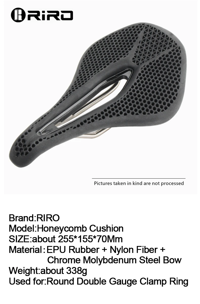 RIRO MTB 3D Fahrradsattel Honeycomb Bionic Struktur Bequemes Kissen Verschleißfestes, langlebiges, rutschfestes Rennradzubehör – Detail 1