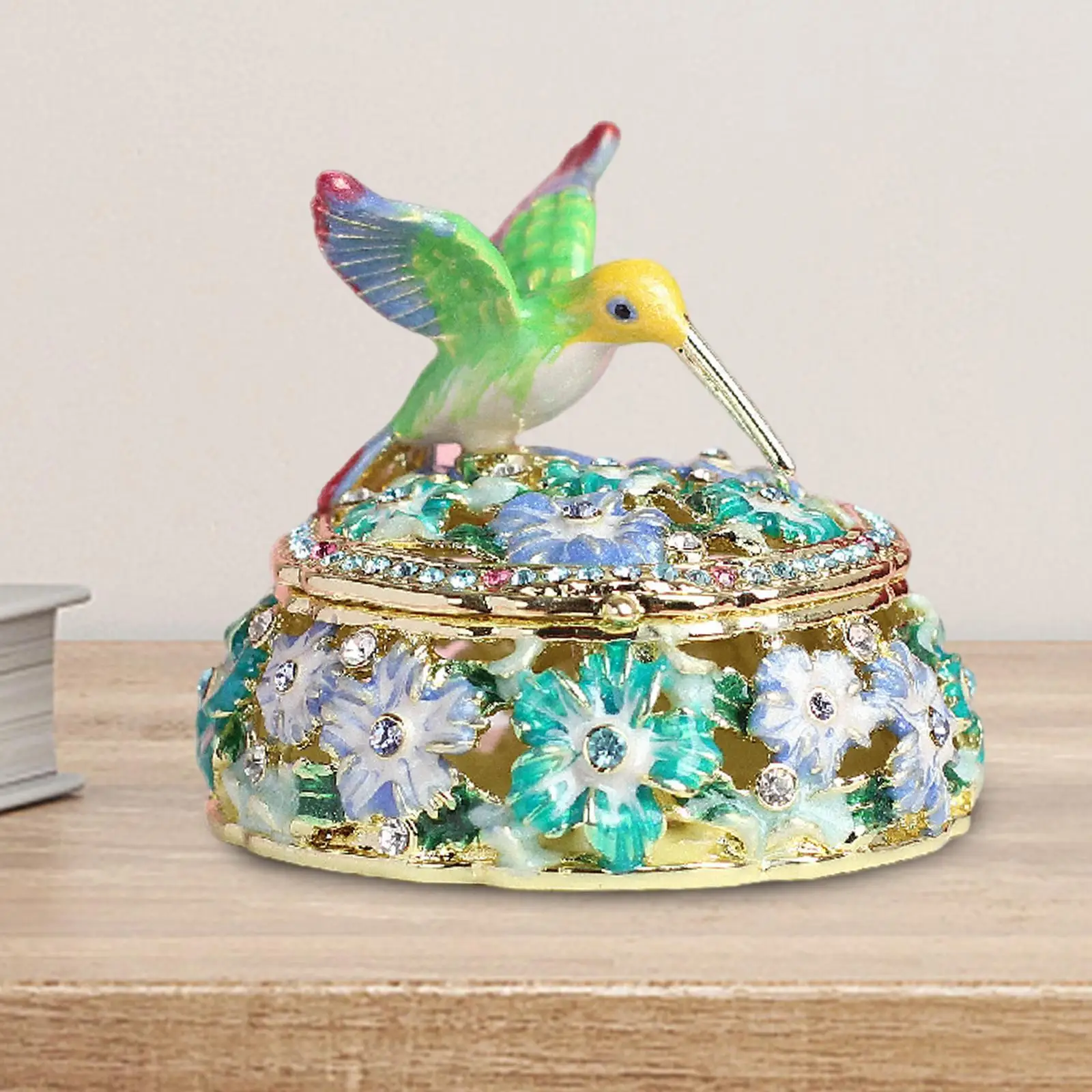 

Эмалированная шкатулка для драгоценностей Колибри, шкатулка для безделушек, подарочный органайзер для сережек, коробка для хранения