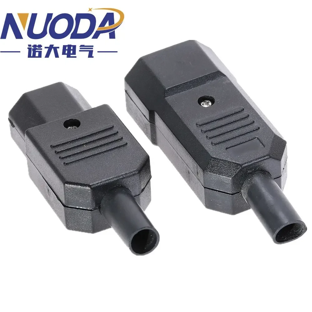 NUODA IEC320 250V/10A C14 C13 Electrical AC Socket 3 Female Male Inlet Plug Iron Connector 3pin Socket Mount