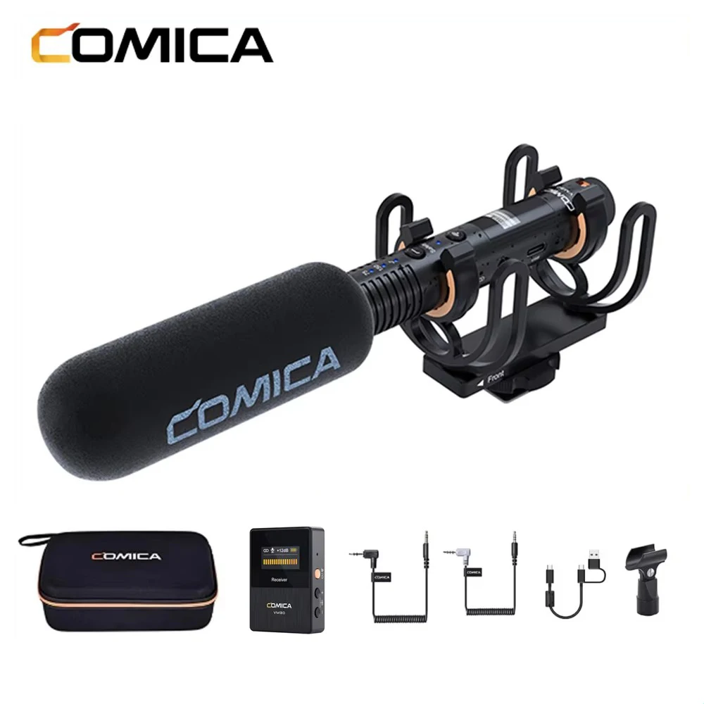 COMICA VM30 Professional Wireless Microphone 2.4G Super Cardioid Condenser Mic for Camera Smartphone Computer Photography Studio