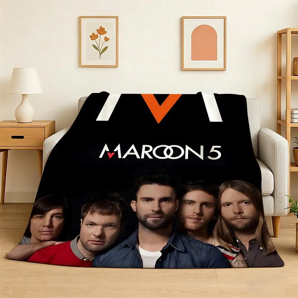 

Maroon 5 band Throw 240g Flannel Blanket Lightweight Soft Skin-friendly Summer Thin Throw Blanket