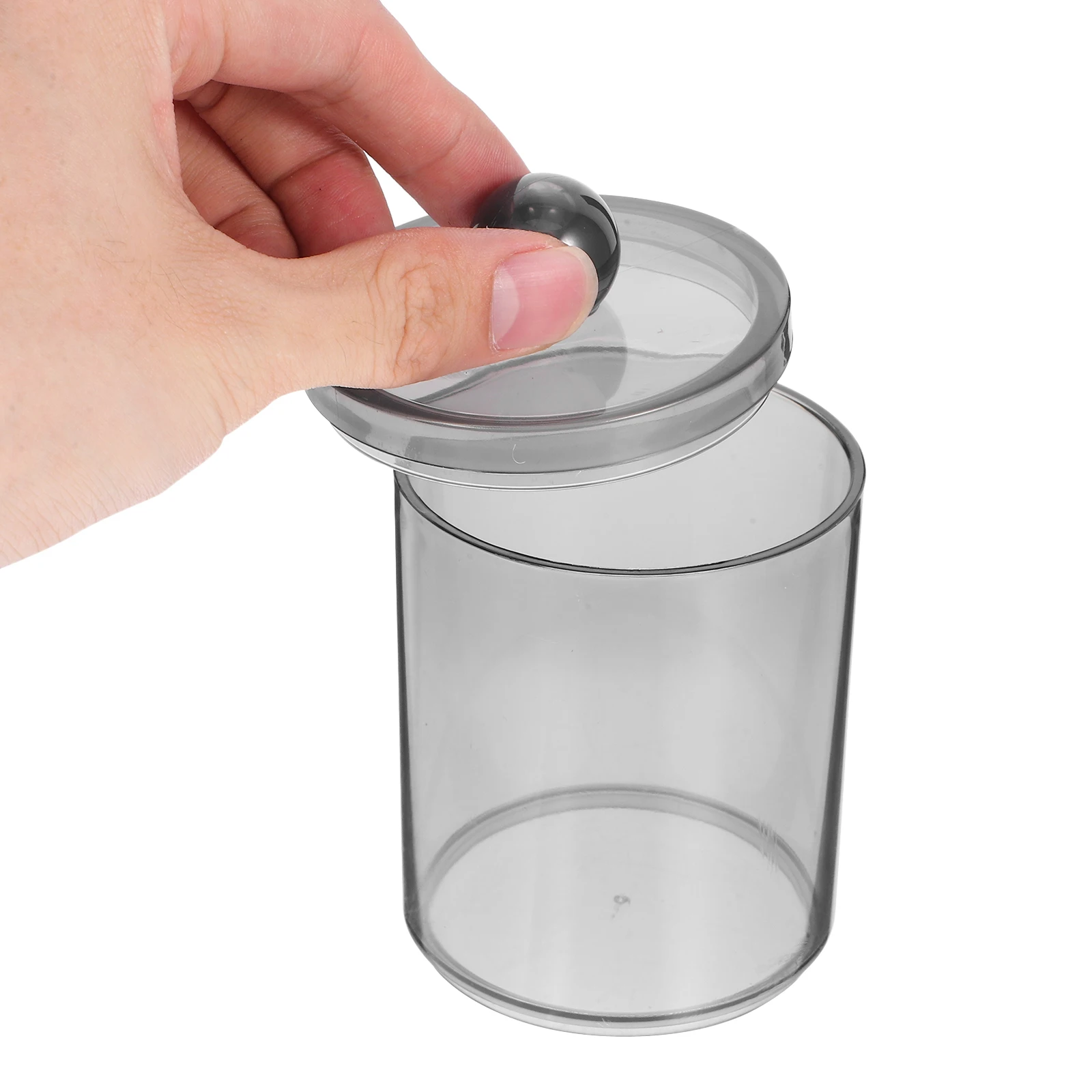 

2pcs Storage Boxes Transparent Black Dustproof Sealed Lid Bathroom Organizer Cotton Swab Holder Pad Dispenser