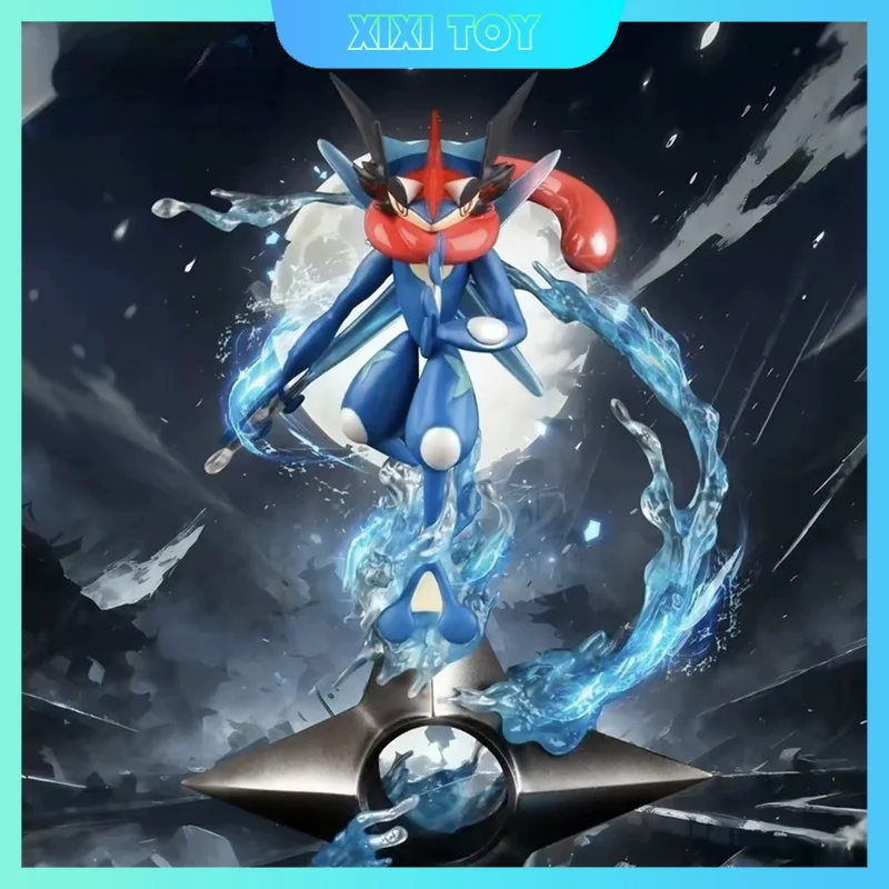 20cm Poke Mon Greninja Flying Water Shuriken Action Figure Collectible Desktop Decorations Toy Ornament Model Boys Doll Gift