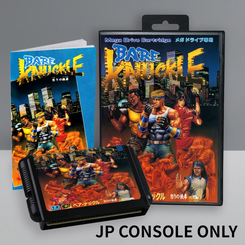 Bare Knuckle I II III 16 Bit MD Game Card with Box Manual for Sega Megadrive Genesis Video Game Console Cartridge