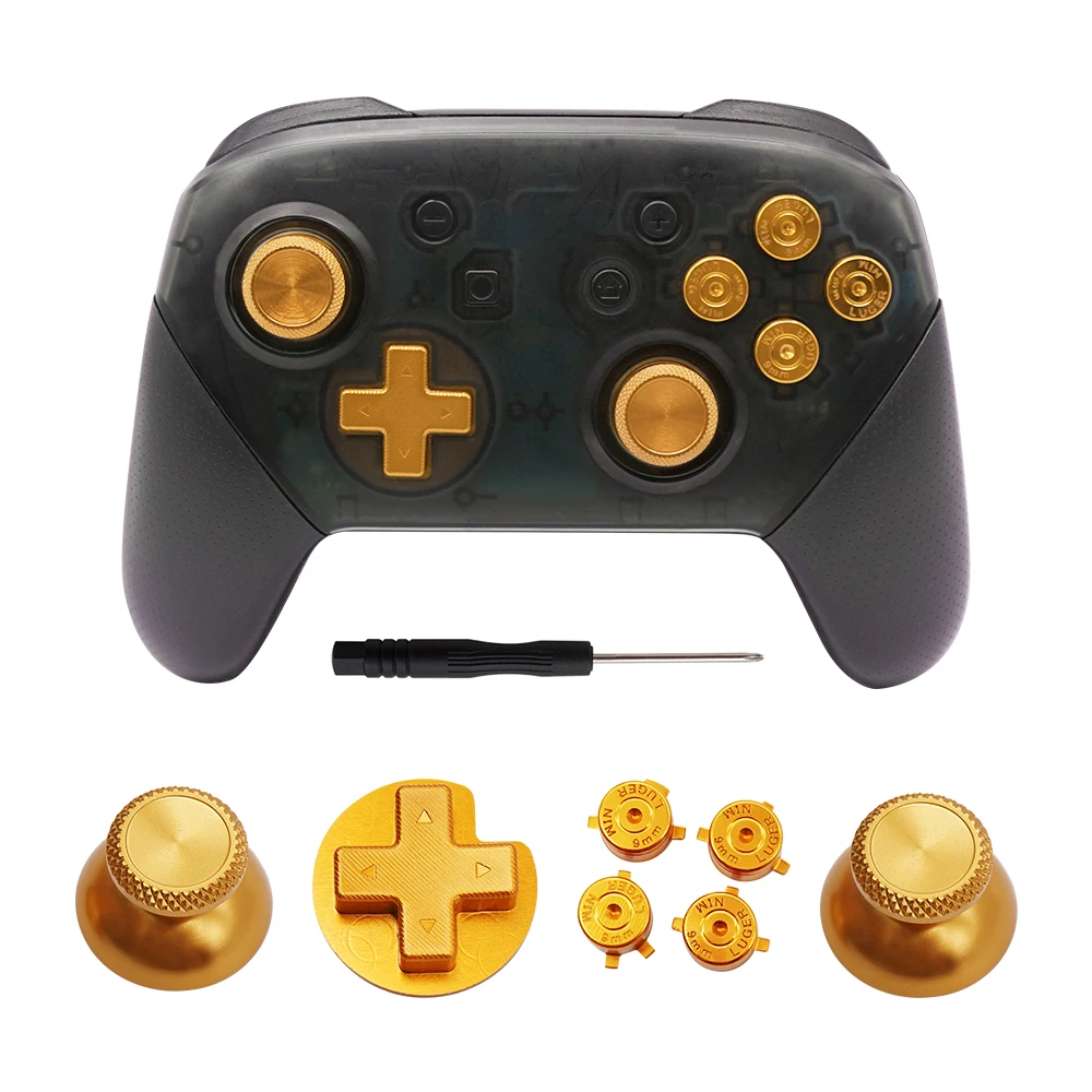 Varas de metal polegar para nintendo switch pro controlador de metal substituição abxy gatilho botões para interruptor pro