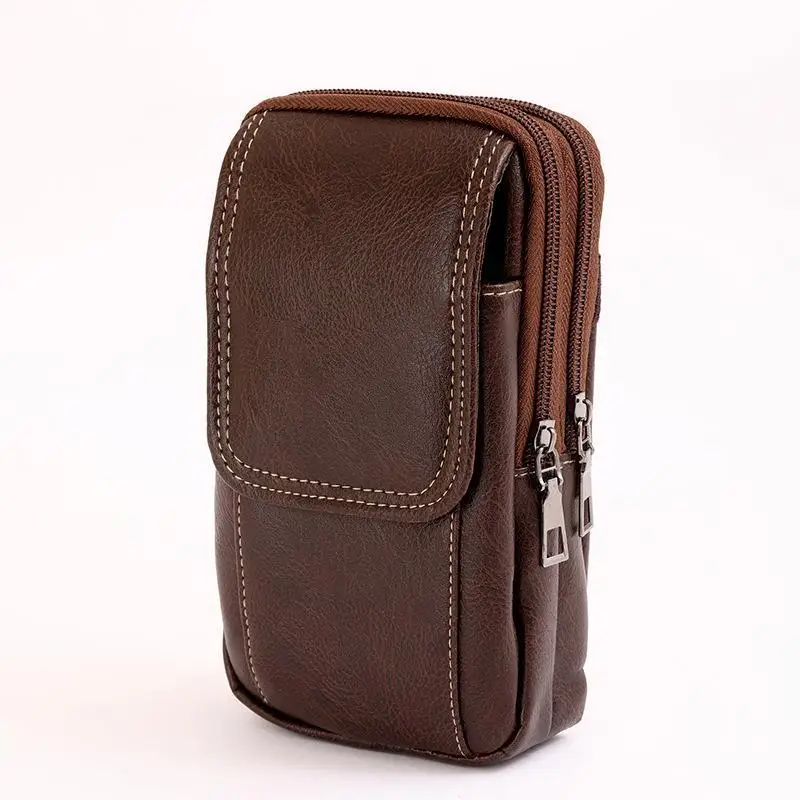PU-Leder-Umhängetasche, vielseitiger Stil, schlichtes Design, Gürteltasche, mehrere Fächer, Lederetui, Messenger-Tasche, für den Außenbereich und die Arbeit. – Detail 16