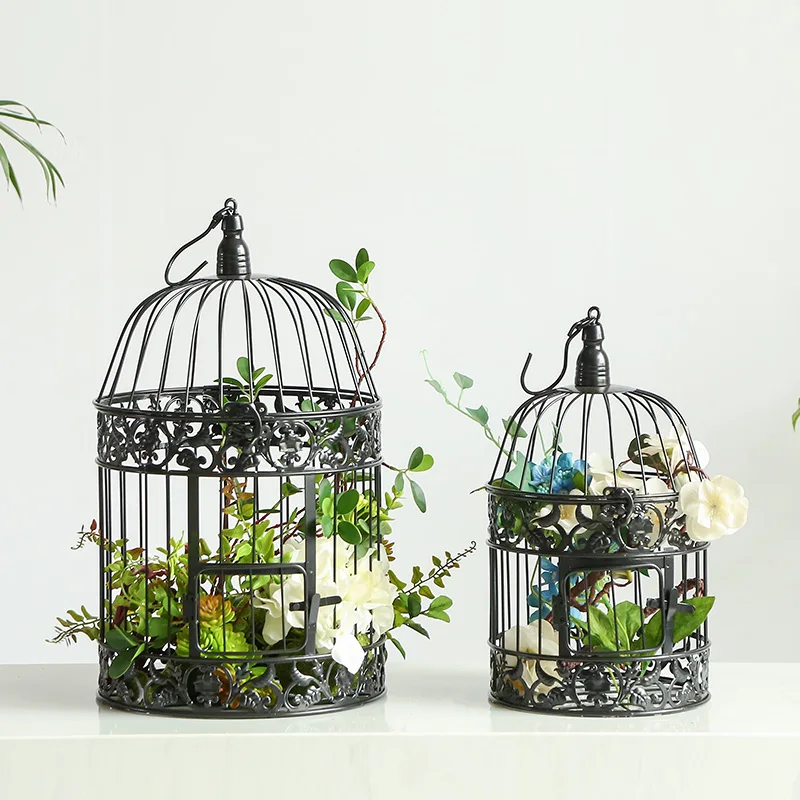 European Style Iron Decoration Birdcage Wedding Decorations Wedding Photography Birdcage Gold Black Props Birdcage