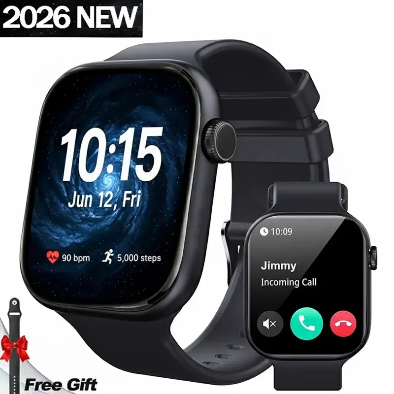 

Smartwatch 2.04 AMOLED HD Screen, IP67 Water-Resistant, BT Calling, Wireless Charging, Ultra-Slim Bezel Design with Zinc Alloy & IML Frame, Android/iOS Compatible, Activity Tracker with Health Monitoring，Ideal Halloween gif