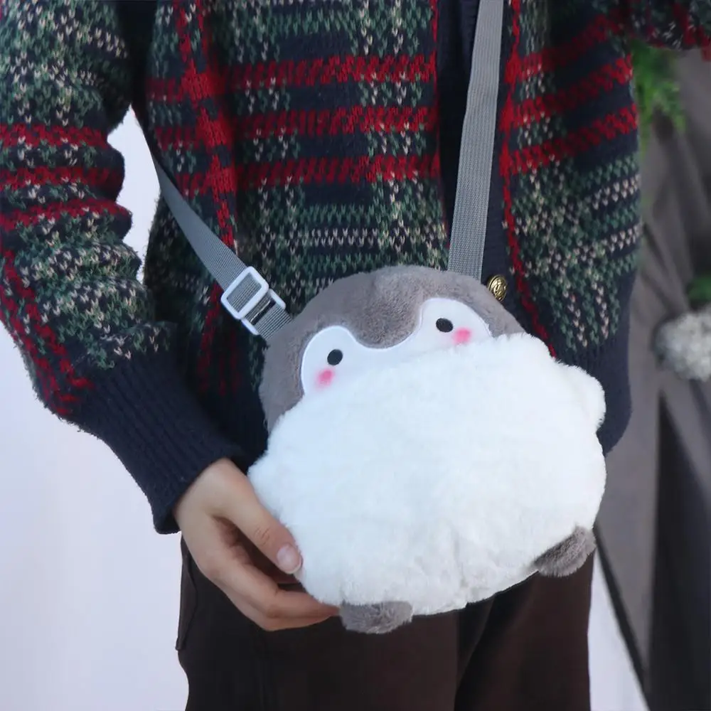 미니 인형 장난감 펭귄 메신저 가방 한국 스타일 전화 지갑 플러시 숄더 백 휴대용 재미 있은 Crossbody 가방 선물