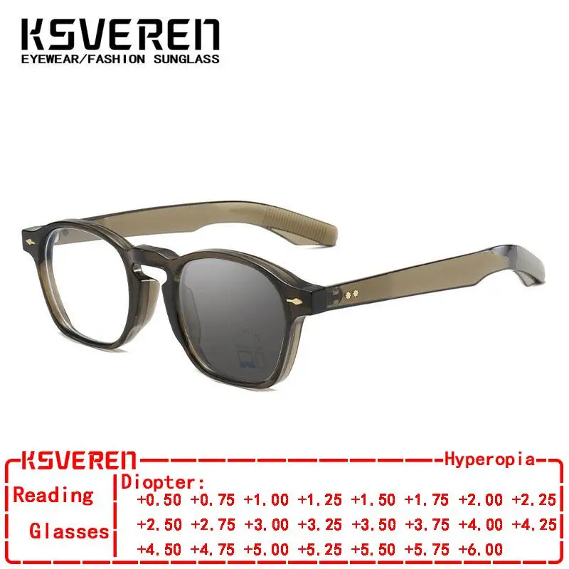 

Vintage Thick Frame Photochromic Reading Glasses Men Women Trendy Finished Presbyopic Eyeglasses Outdoor Color Changing Eyewear