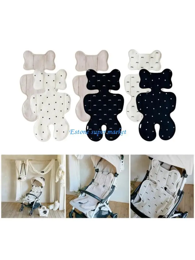 

090B вставка для детской коляски, подушки для детской коляски с вышивкой, дышащая и мягкая подушка, двухслойная подушка для для