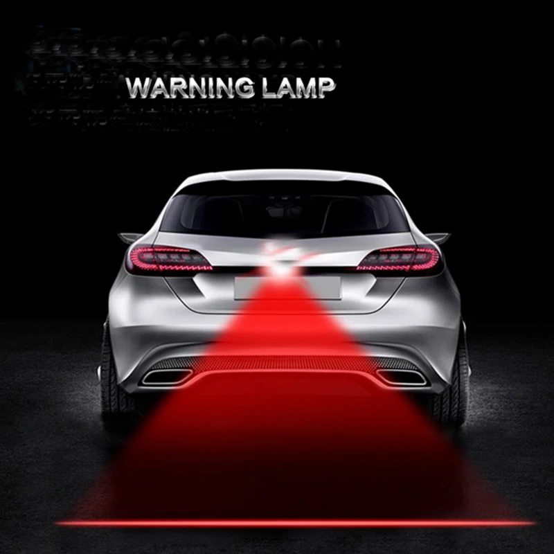 1Pc Cars LED Car Laser Fog Light Rear Anti-Collision Driving Safety Signal Red Line Warning Brake Parking Warning Lamp