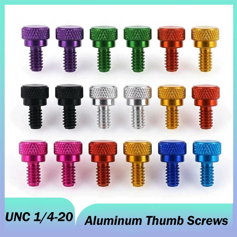 Aluminium Alloy Hand Grip Knob Bolts UNC 1/4-20*3/8 1/4-20*1/2 1/4-20*5/8 Anodised Color Knurled Thumb Screw For PC Case Camera