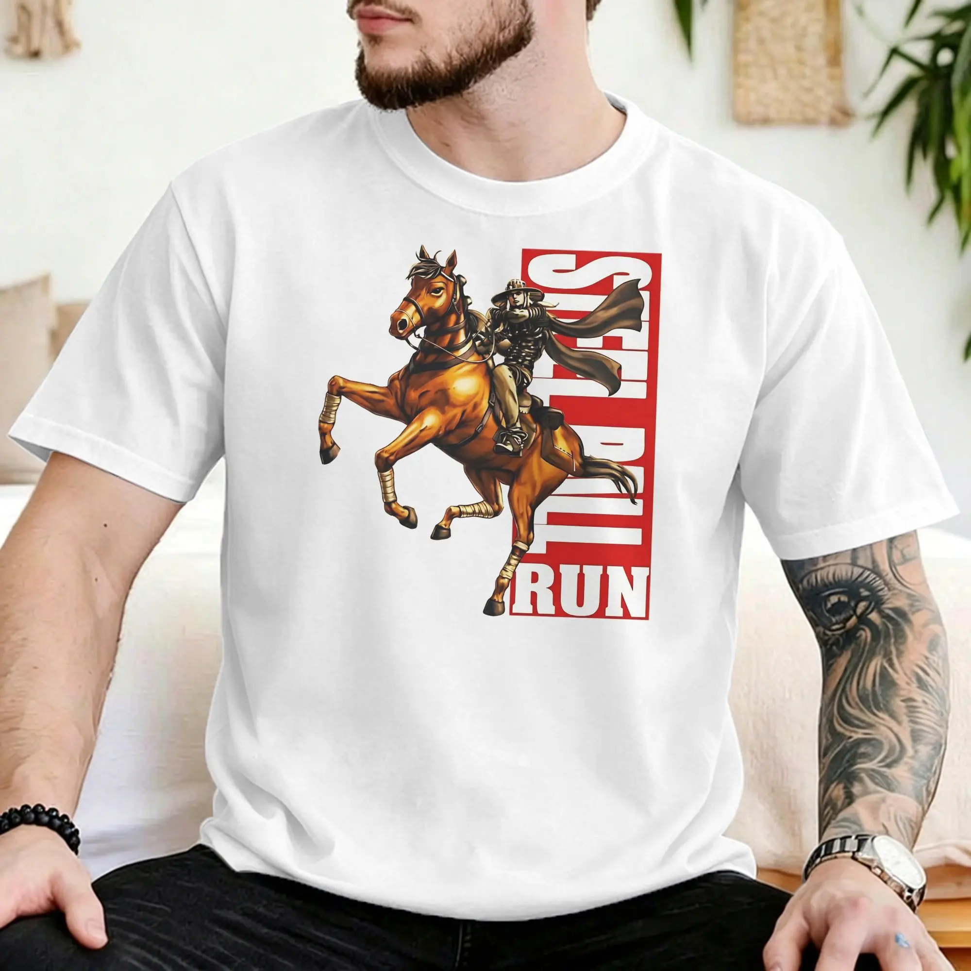 Gyro Zeppeli T-Shirts Men Women JoJos Anime  Vintage Cotton Tees Crewneck Short Sleeve T Shirts Birthday Gift Tops