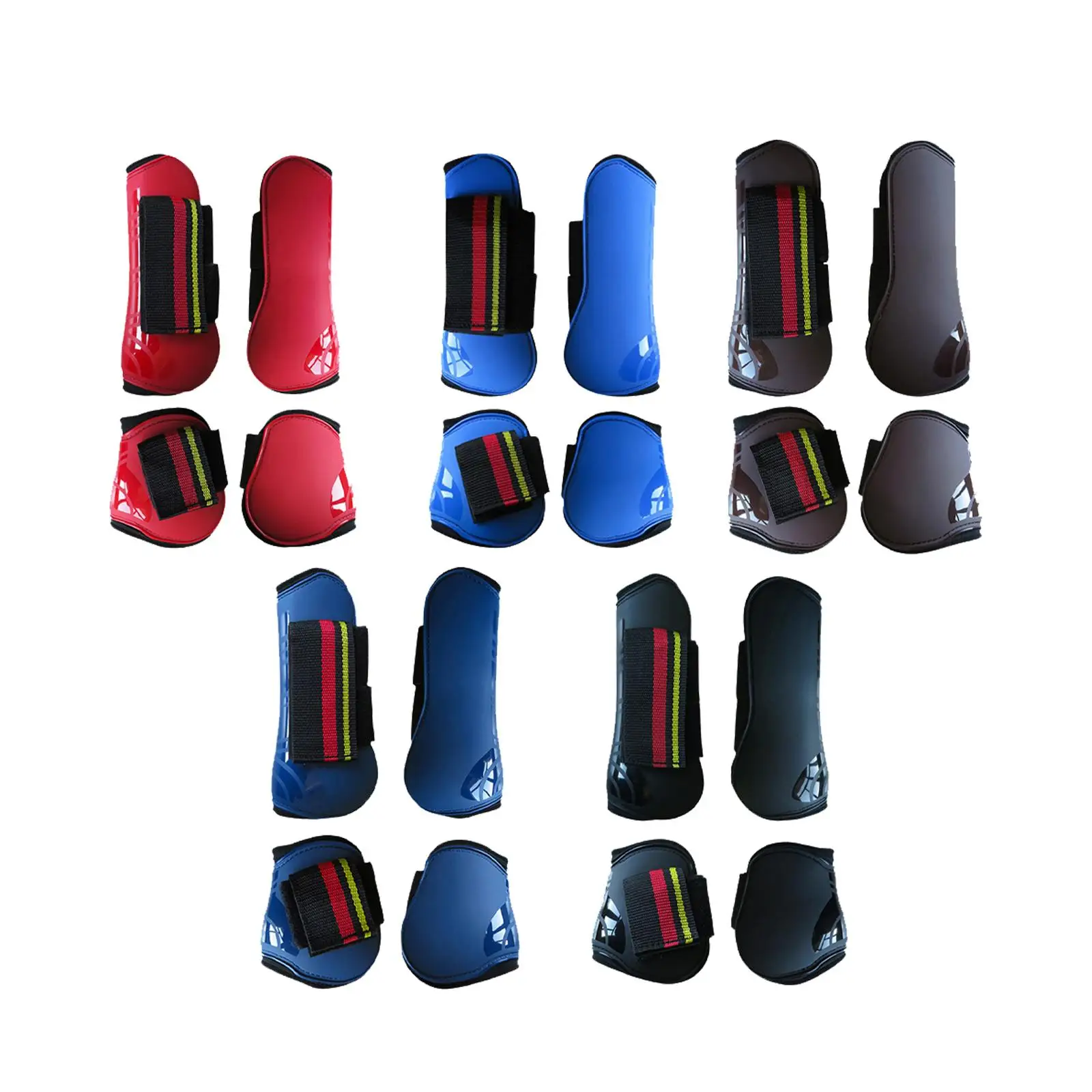 

4x Horse Tendon Boots Horse Boots for Front and Rear Legs for Jumping Obstacles Equine Sports Equestrian Performance Riding
