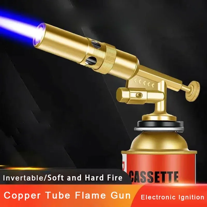 

Portable Copper Welding Gas Torch Flame Gun Butane Burner Outdoor Camping BBQ Flamethrower Welding Equipment Kitchen Lighter