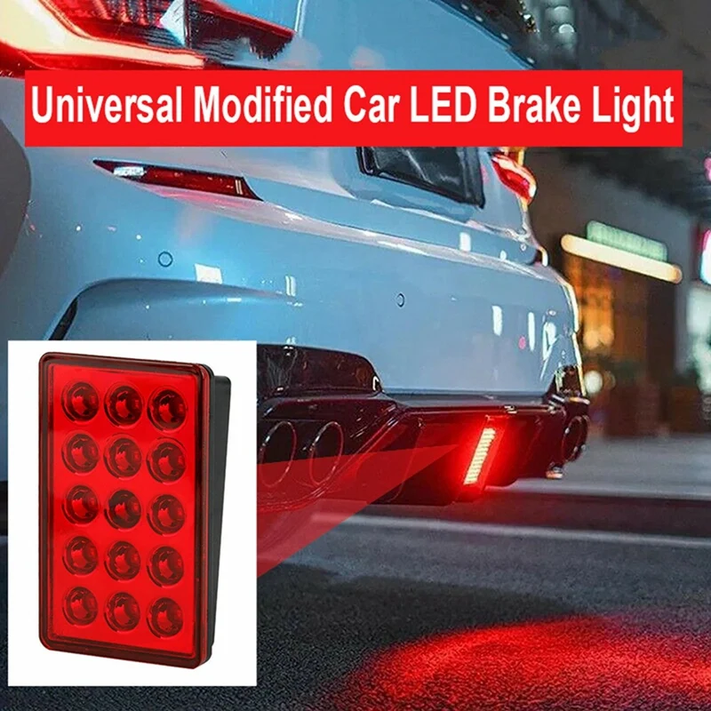 LED Car Brake Light 15LED F1 Style Universal Shell Pilot Light Car Rear Spoiler LED Brake Light Tail Light