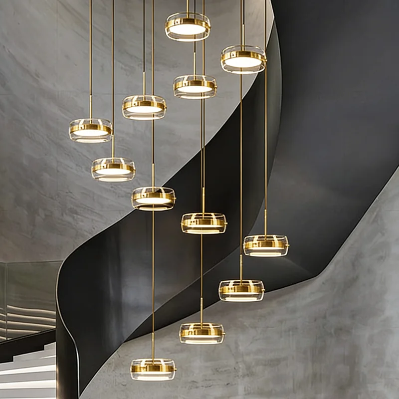 

Простые и современные светильники для домашнего декора, люстры для лестниц, люстры для гостиных, внутреннее освещение.