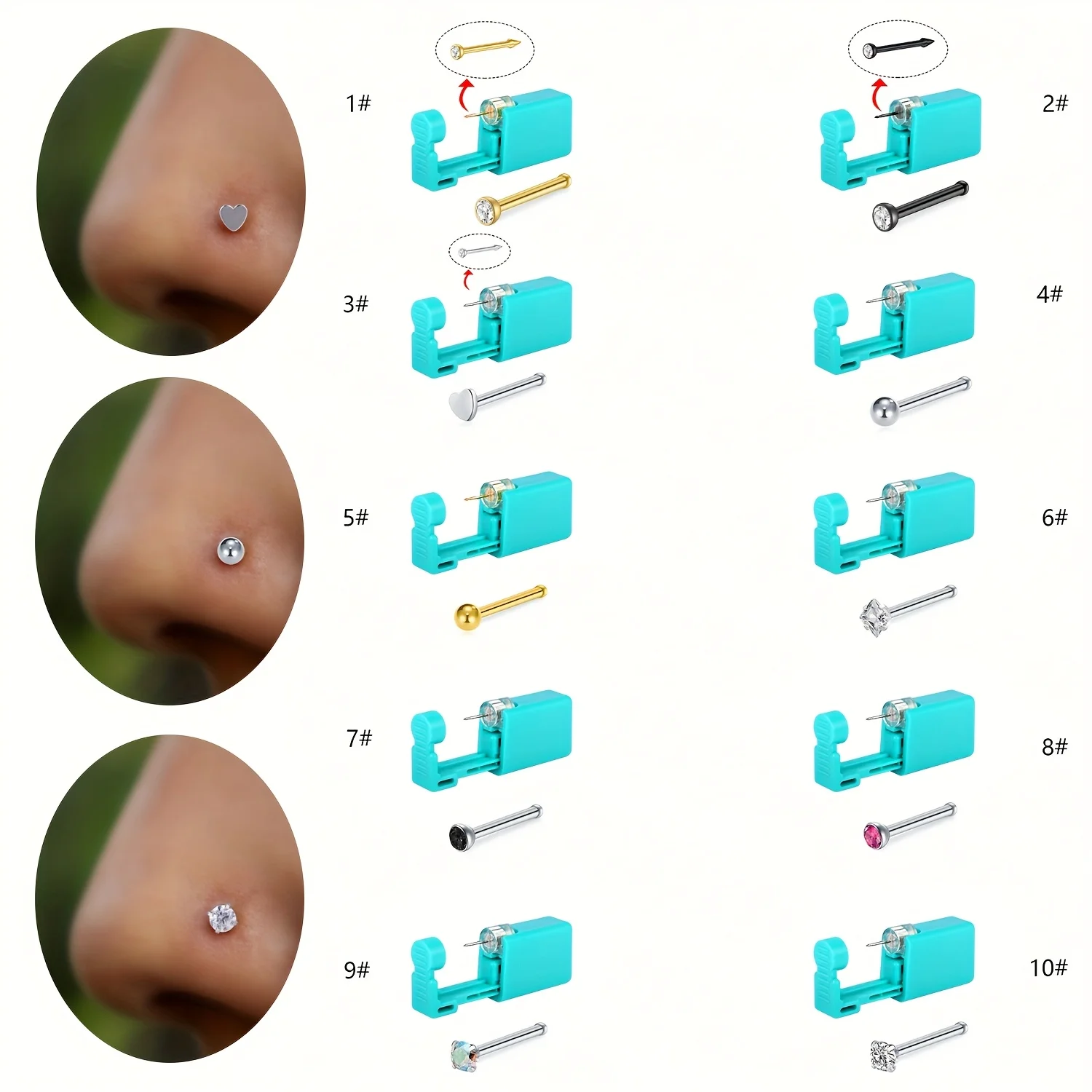 2Pcs Nose Piercing …